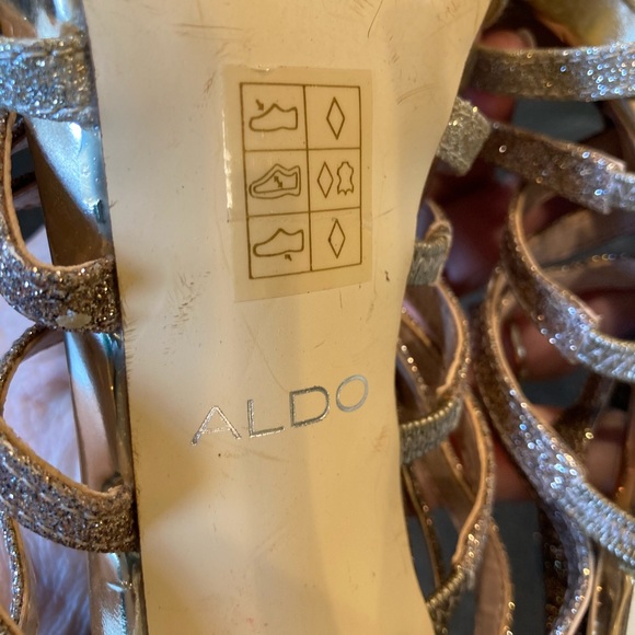 Women's ALDO gold bronze ombré glitter stiletto heels sandals shoes size 8.5 - Picture 9 of 11